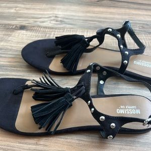 Black Tassel Studded Sandals new never worn